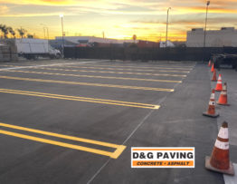 D&G Paving - Sealcoating & Striping - After sealcoating and striping a parking lot in Gardena, CA, near Rancho Dominguez