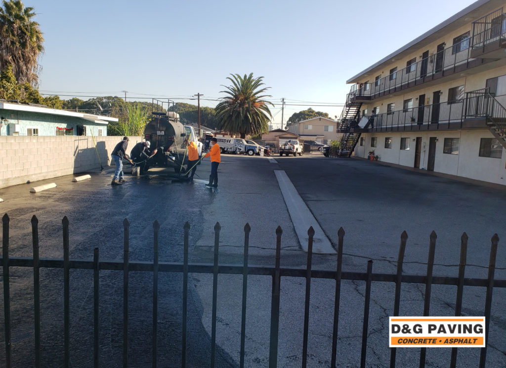 D&G Paving hard at work at a local South Bay apartment complex